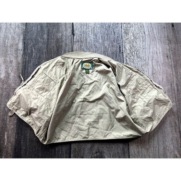 Cabelas Vest Mens Large Khaki Beige Tan Fly Fishing Willow Creek Hunting Zip Up - Picture 5 of 7
